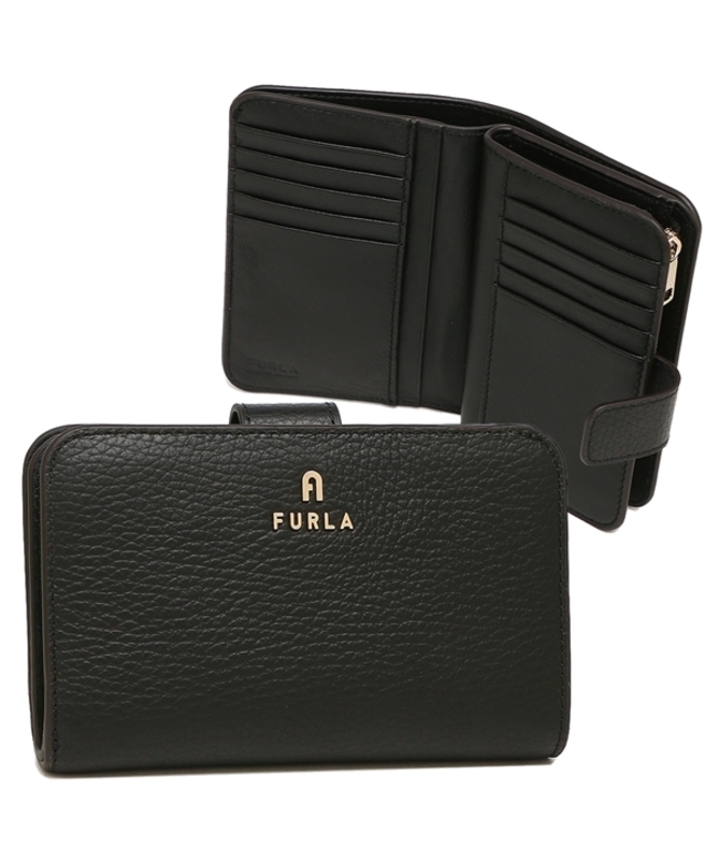 【セール】フルラ 二つ折り財布 カメリア Mサイズ ブラック