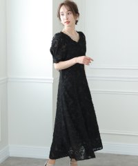 PourVous/プールヴー PourVous 七分袖&ミモレ丈パーティードレスバックリボンお呼ばれ結婚式フォーマル ワンピース 20代 30代 40代/505190549