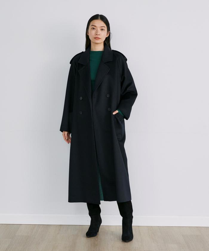 INED イネド✨美品 カシミヤ100 着丈100cm ベルト ロングコート
