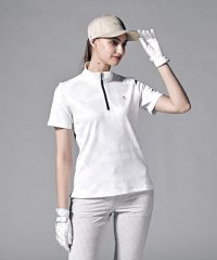Munsingwear/サンスクリーンチェック柄ジャカードジップアップ半袖シャツ(吸汗速乾/UV CUT(UPF15)【アウトレット】/505127869