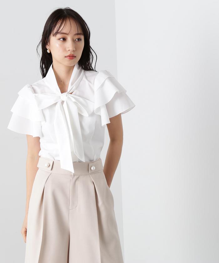 JILL by JILLSTUART - 2023SSJILLbyJILLSTUART ティアードスリーブリボンブラウス セール 30%OFF】ティアードスリーブリボンブラウス(505195179