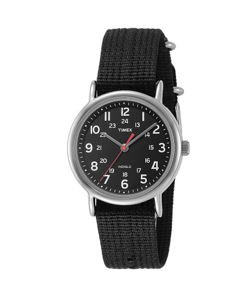 Timex ユニ ウィークエンダー 38mm 腕時計 - ワシントン・コマンダーズ スリップスルーシングルレイヤーストラップ, ブラック Timex ユニ ウィークエンダー 38mm 腕時計 - ワシントン・コマンダーズ スリップスルーシングルレイヤーストラップ, ブラック