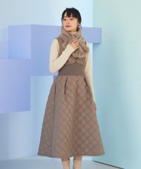 RUIRUE BOUTIQUE/ルイルエブティック RUIRUE BOUTIQUE ウエストリブフィットアンドフレアキルティングジャンパースカート/505200432