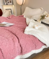 aimoha/アイモハ aimoha 【100x150cm】ケーブル編み風大判サイズモコモコブランケット毛布/505203370