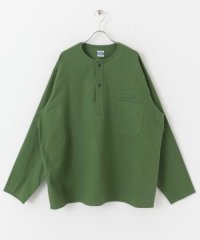 URBAN RESEARCH Sonny Label/ARMY TWILL　Cotton Slab Henley Shirts/505204507