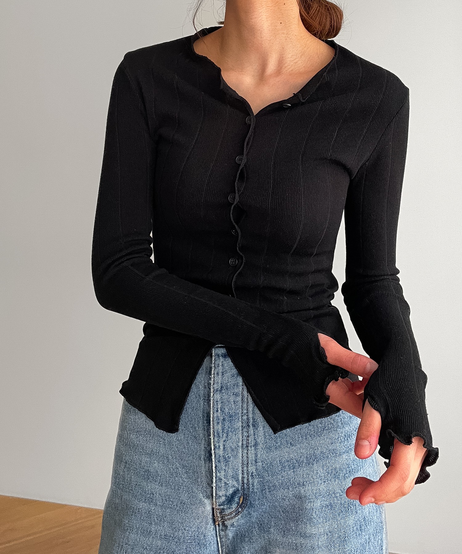 【値下げ】CANAL JEAN2着El marメローリブカーディガン キャナルジーン CANAL JEAN El mar(エルマール)メローリブ
