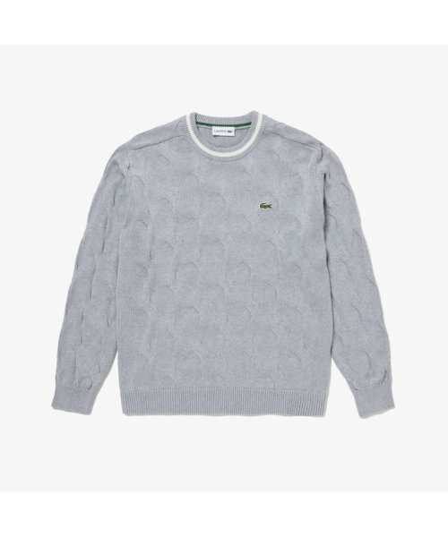 変形ケーブルコットンニットセーター(505206926) ラコステ メンズ(LACOSTE Mens) d fashion ラコステ セーター ニット