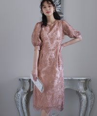 PourVous/プールヴー PourVous タイトシルエットパーティードレス大きいサイズミモレ丈&七分袖結婚式フォーマル ワンピース 20代 30代 40代/504341738