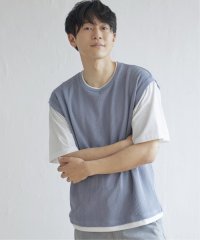 ikka/5分袖フェイクベストTシャツ/505007839