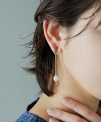 niana/niana ニアナ パーティー イヤリング 両耳 アクセサリー 淡水 パール ドロップ ロング 華奢 チェーン シンプル ゴールド シルバー ドレス ジュエリー/505209264