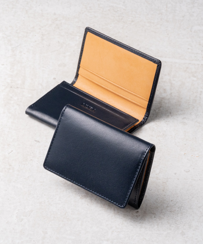 完売【価格相談可】新品 kitamura 名刺入れ 本革 ネイビー