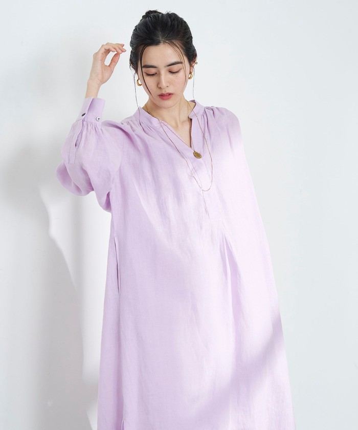 セール 50%OFF】◇【WEB限定】フレンチリネンギャザースリーブ