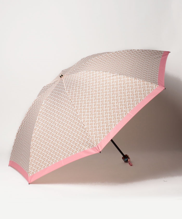 未使用品】フルラ ロゴ総柄 晴雨兼用 折り畳み傘 レッド 55cm