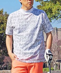 TopIsm/トップイズム TopIsm ゴルフウェア ハイネックシャツ メンズ モックネック ゴルフ 速乾ドライ 鹿の子 ストレッチ 半袖 カモフラ 迷彩 ロゴ ボタニカル/505215524