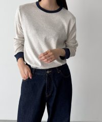 CANAL JEAN/harmonie －OrganicCotton－(アルモニ オーガニックコットン)配色切り替えロングTシャツ/505216415