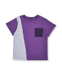 BeBe/胸ポケット付きストライプドッキングTシャツ(80~150cm)/505213230