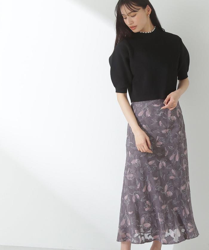 美品 DOLCE & GABBANA 22SS フローラルプリントスカート POPLIN SKIRT WITH FLORAL PRINT
