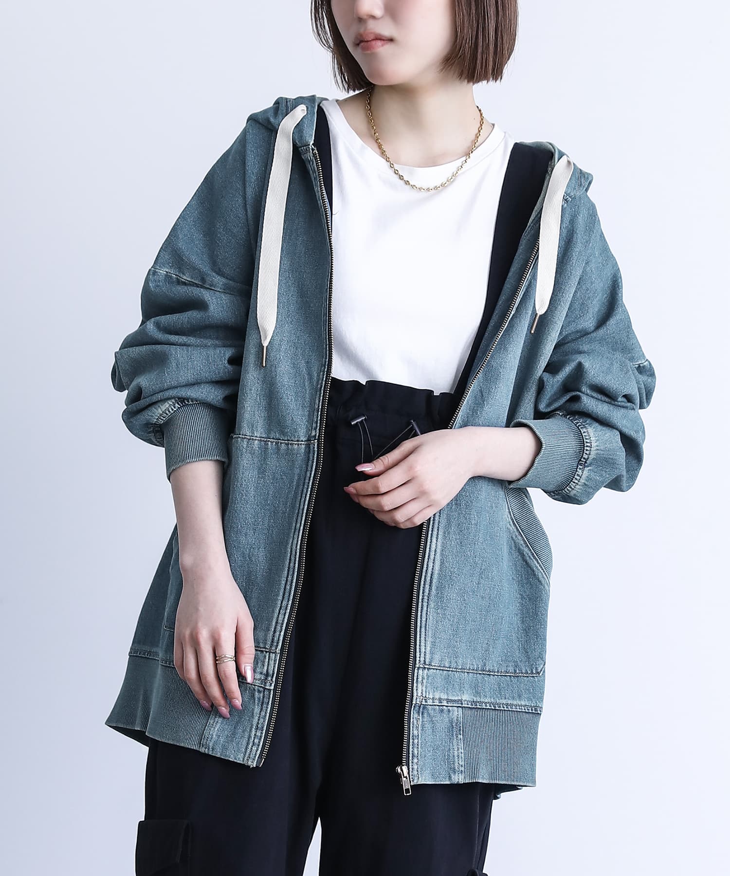 オシャレウォーカー osharewalker 『コットンデニムジップアップ