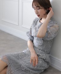 PourVous/プールヴー PourVous タイトシルエットパーティードレス大きいサイズミモレ丈&七分袖結婚式フォーマル ワンピース 20代 30代 40代/504341738