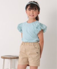 ikka kids/フラワー柄チュールパフスリーブTシャツ（120〜160cm）/505093940