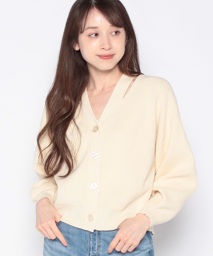 ルーニィコットンニット金ボタン付きニットLOUNIE レディース