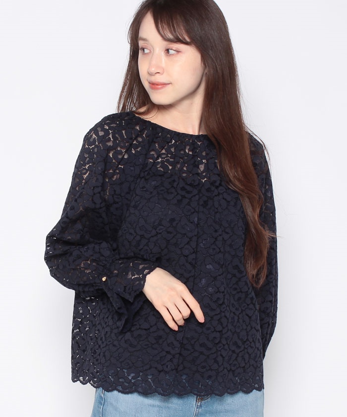 セール 50%OFF】ルーニィ LOUNIE ギャザーレースブラウス