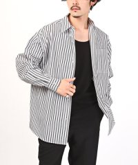 LUXSTYLE/ブロードレギュラー長袖BIGシャツ/長袖シャツ メンズ ブロードシャツ ビッグシルエット 無地 ストライプ柄/505221750