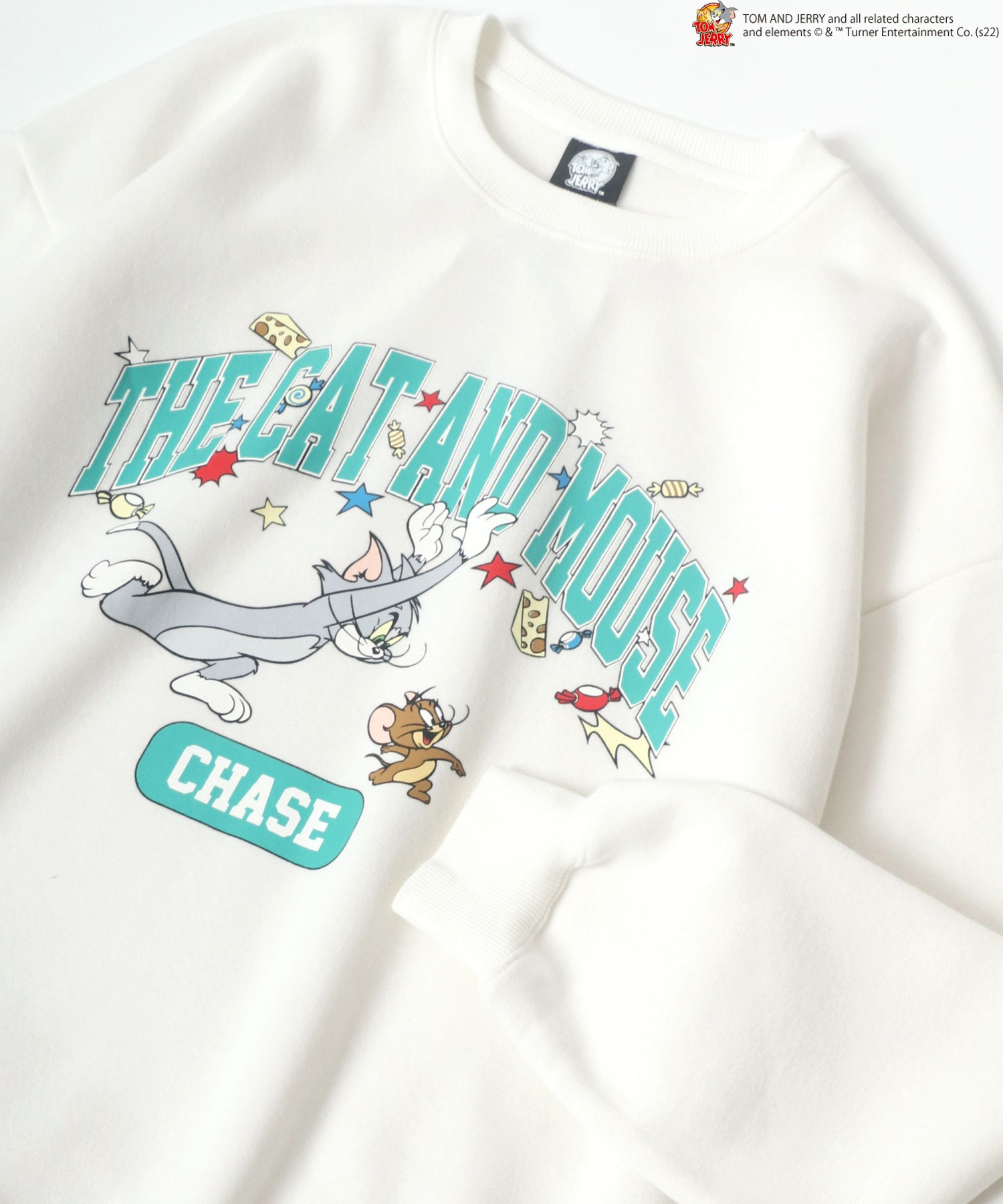 トレーナー スウェット 「公式」トムとジェリー　MLE「TOM and JERRY」　クルーネックスウェットシャツ　トム レディース メンズ トレーナー スウェット 「公式」トムとジェリー MLE「TOM and