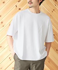 LUXSTYLE/接触冷感ストレッチ半袖ビッグTシャツ/半袖Tシャツ メンズ ビッグシルエット 接触冷感 ストレッチ 無地 カットソー/505225763