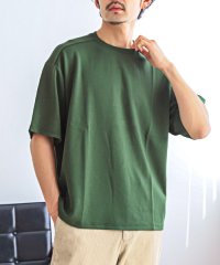 LUXSTYLE/接触冷感ストレッチ半袖ビッグTシャツ/半袖Tシャツ メンズ ビッグシルエット 接触冷感 ストレッチ 無地 カットソー/505225763