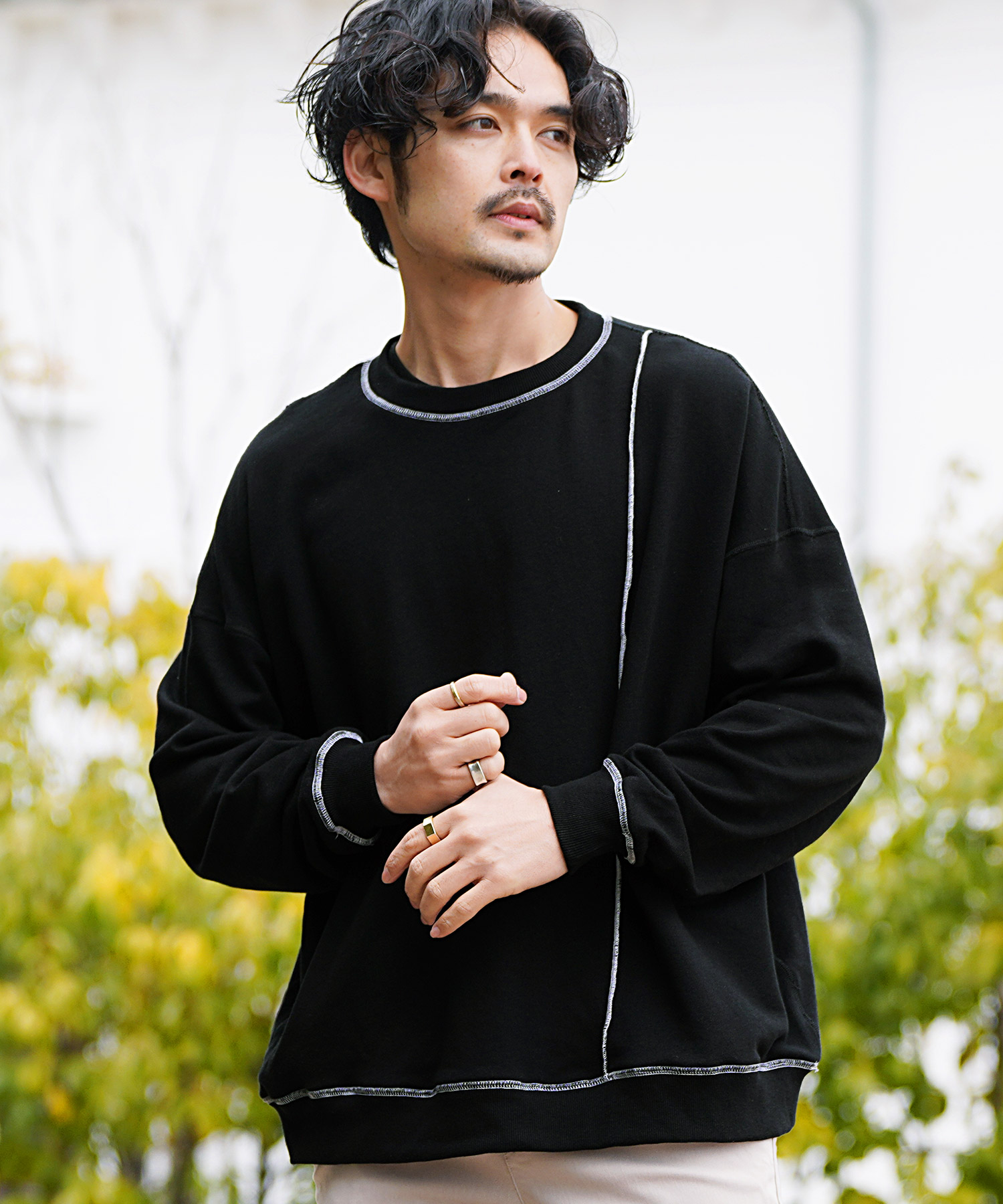ジギーズショップ JIGGYS SHOP 配色アウトロックステッチ裏毛 ジギーズショップ JIGGYS SHOP 配色アウトロックステッチ裏毛