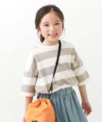 devirock/ボーダーゆるっとTシャツ 子供服 キッズ ベビー 男の子 女の子 トップス 半袖Tシャツ Tシャツ /505226068