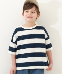 devirock/ボーダーゆるっとTシャツ 子供服 キッズ ベビー 男の子 女の子 トップス 半袖Tシャツ Tシャツ /505226068