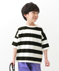 devirock/ボーダーゆるっとTシャツ 子供服 キッズ ベビー 男の子 女の子 トップス 半袖Tシャツ Tシャツ /505226068