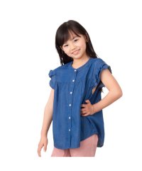 MAC HOUSE(kid's)/マックハウス Mac－House NAVY ネイビー リヨセルデニムフリルシャツ N23ー3ー21025/505225619