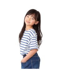 MAC HOUSE(kid's)/NAVY ネイビー バスクボーダー半袖Tシャツ N23－3－22005/505225629