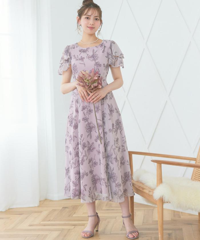 ENGLISH FACTORY ワンピース ドレス ヴェルヴェット ボタン paz emb シャンタン刺繍スリーブレスワンピース(ワンピース