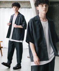 Rocky Monroe/ロッキーモンロー Rocky Monroe 接触冷感 3点セット セットアップ メンズ シャツジャケット 5分袖 ワイドパンツ テーパード タンクトップ ノース/503923418