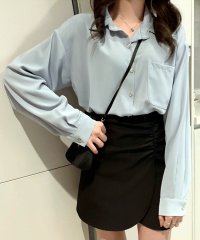 Amulet/アミュレット Amulet 長袖シンプルシャツ ブラウス レディース オフィス カジュアル 韓国 韓国ファッション 春 秋服 夏服 20代 30代 無地 長袖/505232602