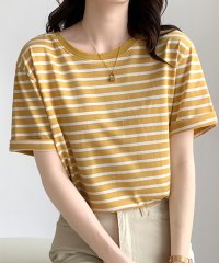 Amulet/アミュレット Amulet ボーダー半袖Tシャツ レディース カジュアル 10代 20代 30代 韓国ファッション 韓国 春 秋服 夏服 可愛い シンプル 着回/505232621