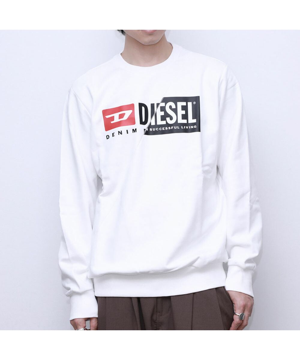 DIESEL ディーゼル 定価3.3万 プレミアムカジュアル デニムパッチ 裏起毛 クルーネック 長袖 スウェット プルオーバー XL ▲060▼k1125_13 DIESEL ディーゼル 定価3.3万 プレミアムカジュアル デニムパッチ 裏