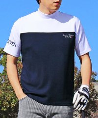 TopIsm/ゴルフ ハイネックシャツ メンズ モックネック ゴルフウェア GIORNO SEVEN ジョルノセブン 接触冷感 ストレッチ 半袖 無地 ロゴ 切替 ポロシャツ/504636382