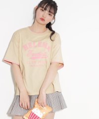 PINK-latte/【130cmサイズあり】レイヤード風配色カレッジTシャツ/505236283