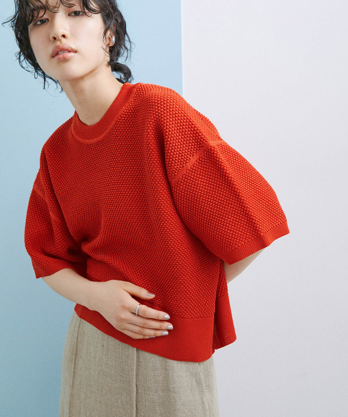 ADAM ET ROPE’ アダムエロペ ニットポロTEE ADAM ET ROPE'（アダムエロペ）の「【WEB限定・サステナブル