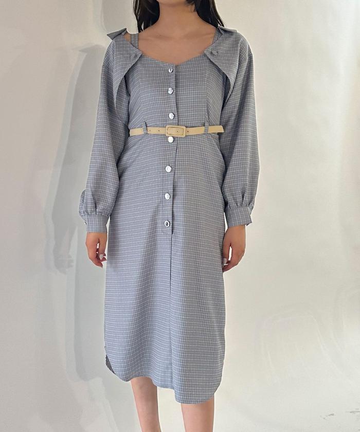 セール 60%OFF】チェックキャミワンピース×クロップドシャツ
