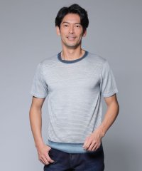 EPOCA UOMO/【PRIMA COLLECTION】マイクロボーダーニットTシャツ/505175087