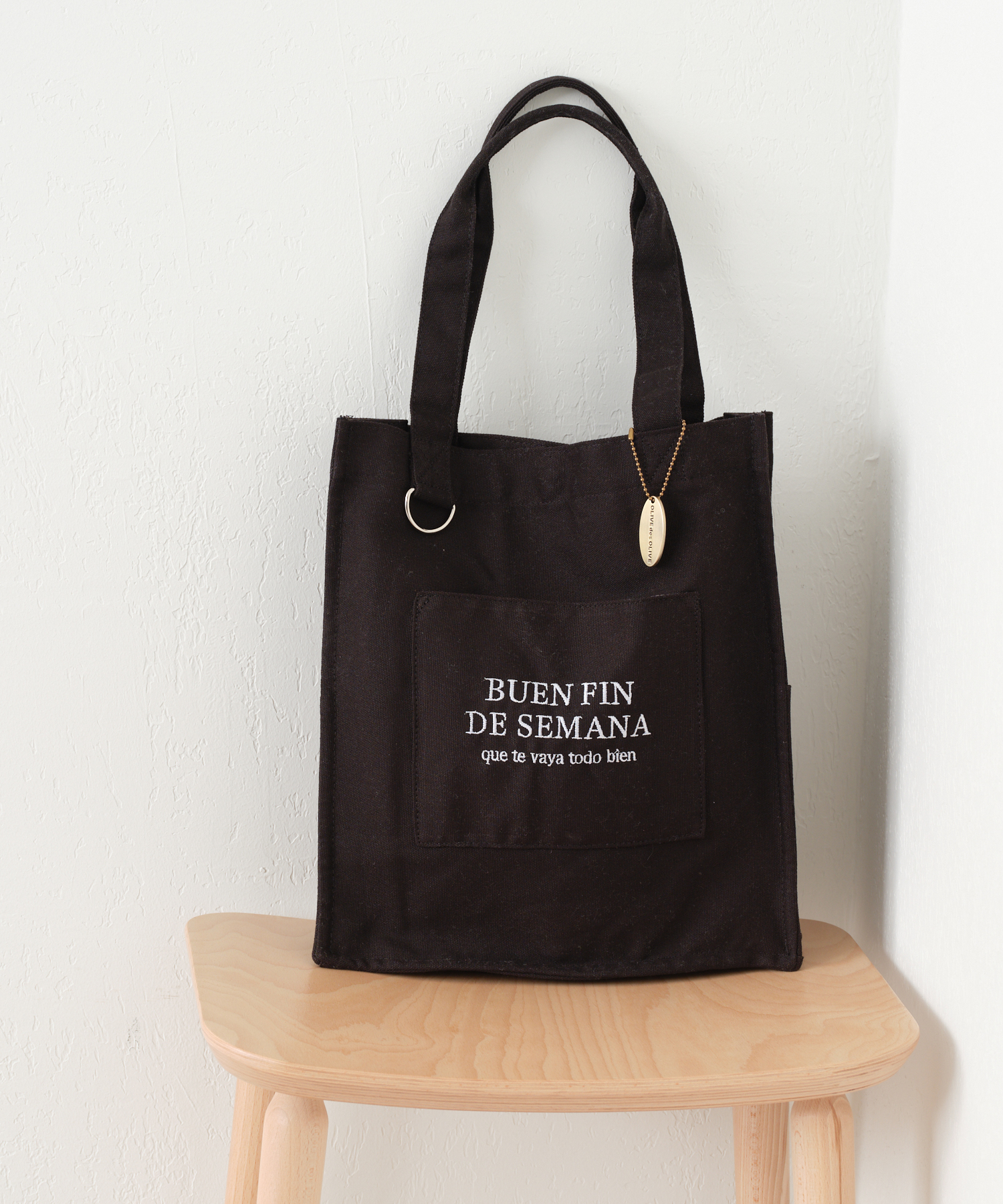 everyone オリーブ ナイロンロゴトートバック everyone nylon logo tote bag (BLACK) | everyone