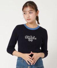 REDYAZEL/sucha刺繍ニット5分袖プルオーバー/505239346