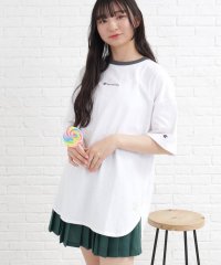 PINK-latte/【Champion/チャンピオン】コラボ リンガーチュニックTシャツ/505239985