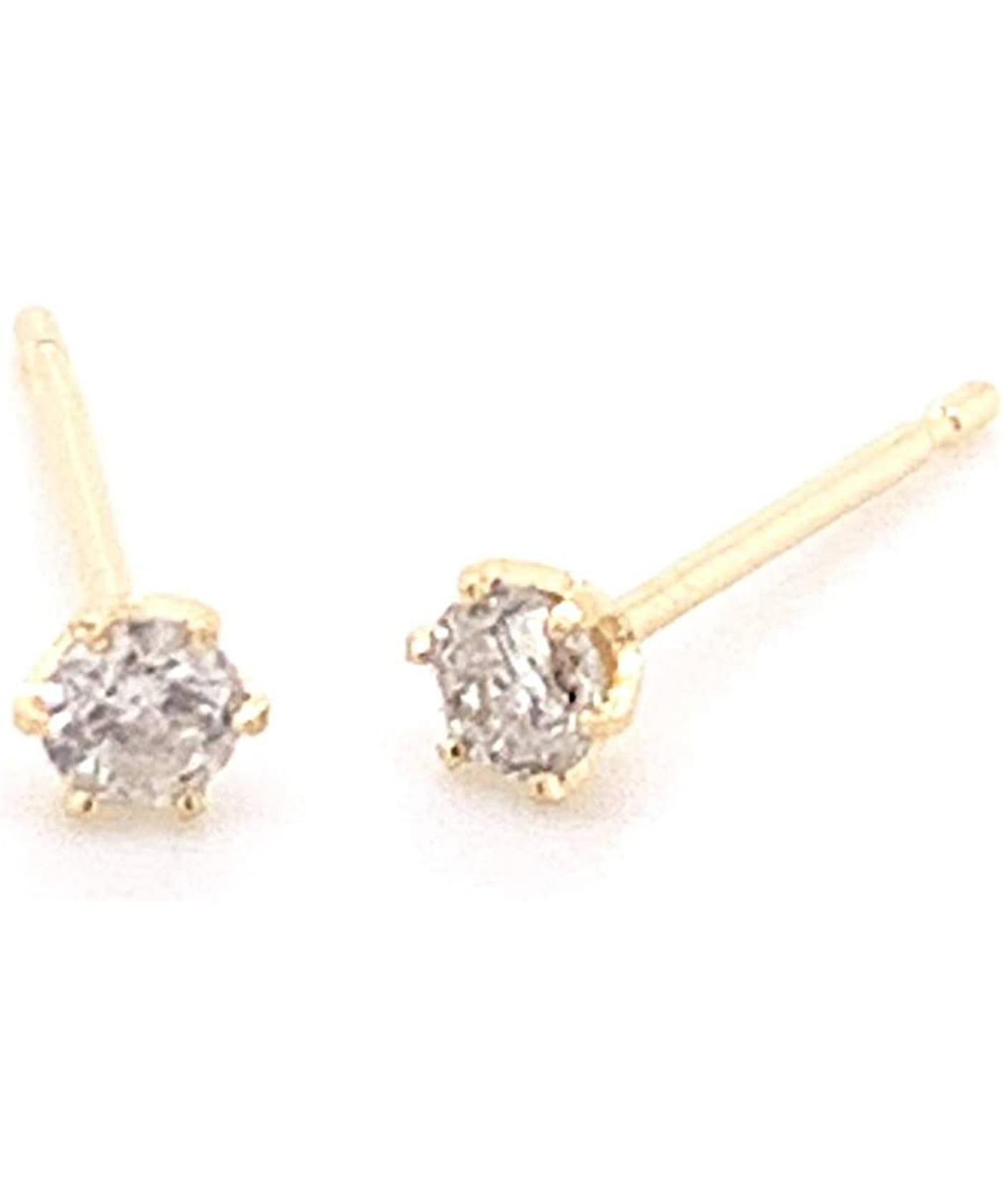 【セール】K18/PG/WG 0.1ct 1粒ダイヤモンドピアス 18金 